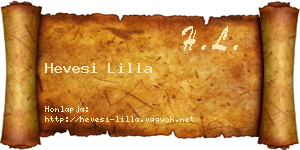Hevesi Lilla névjegykártya